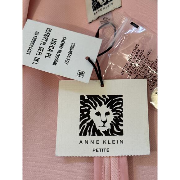 ANNE KLEIN OPEN FRONT NOTCH LAPEL BLAZER IN PINK NWT WOMEN'S SIZE PETITE LARGE - Picture 9 of 14